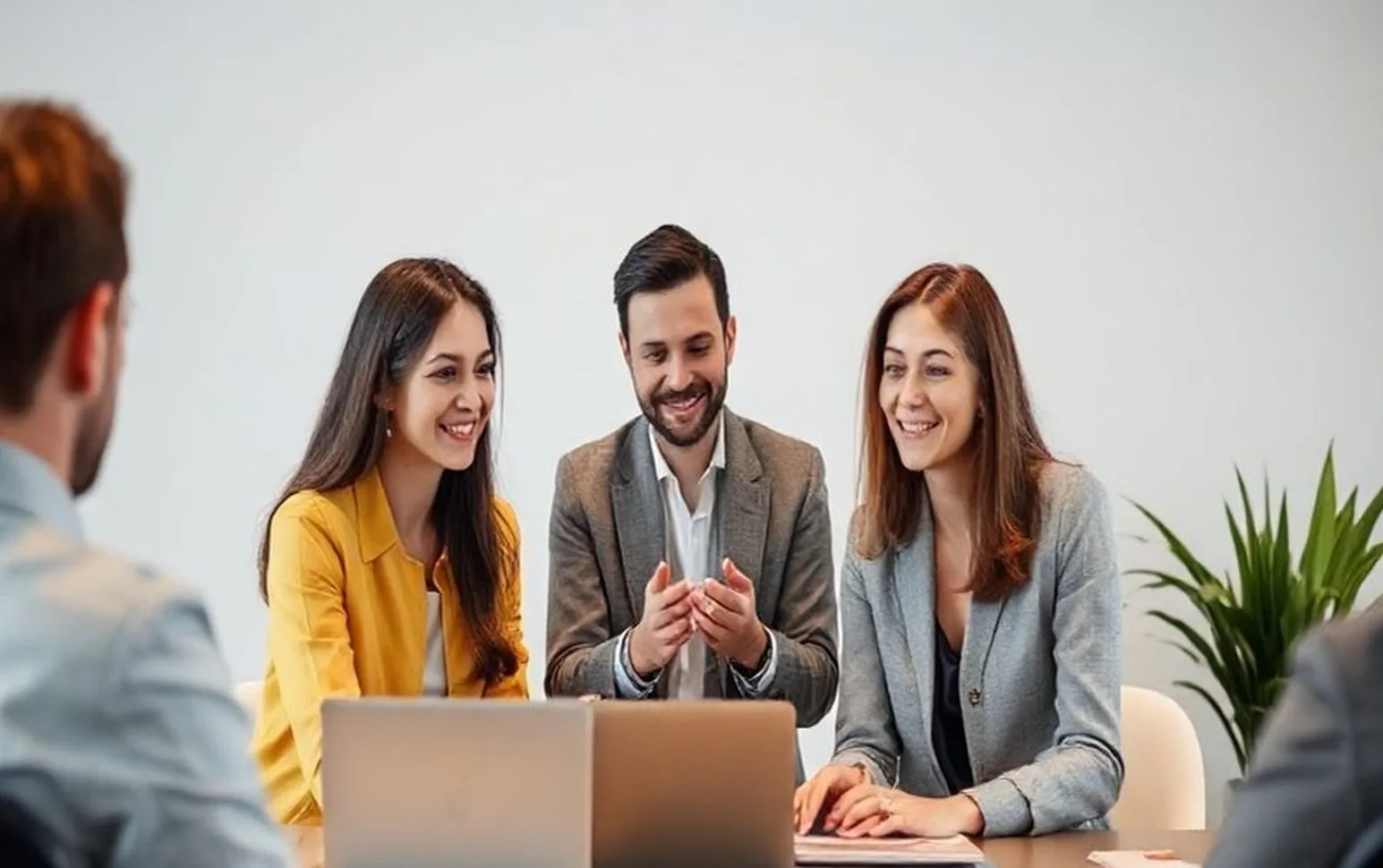 Professional coaching session in modern office